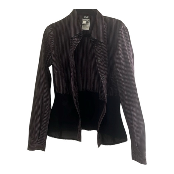Dolce & Gabanna purple striped button down